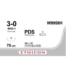 Хірургічна нитка Ethicon ПДС II (PDS II) 3/0, довжина 70 см, кол. голка 26 мм, W9958H