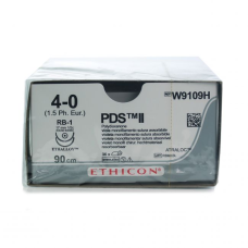 Хірургічна нитка Ethicon ПДС II (PDS II) 4/0, довжина 90 см, 2 кол. голки 17 мм, W9109H