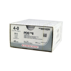 Хірургічна нитка Ethicon ПДС II (PDS II) 4/0, довжина 45 см, кол. голка 13 мм, W9102H