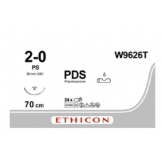 Хирургическая нить Ethicon ПДС II (PDS II) 2/0, длина 70 см, звор-реж. 26 мм, W9626T