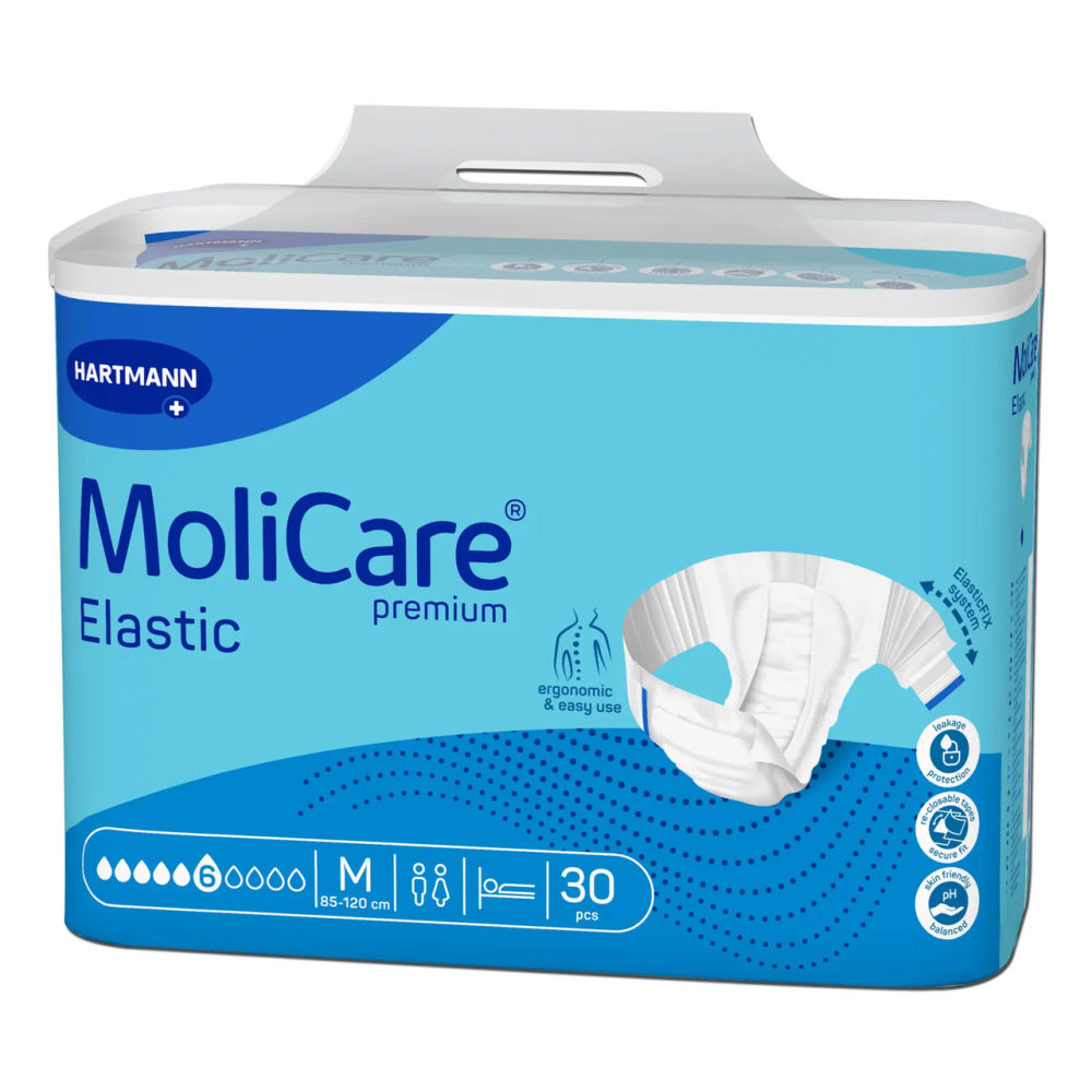 Подгузники для взрослых, страдающих недержанием MoliCare Premium Elastic 6 капель M (30 шт)