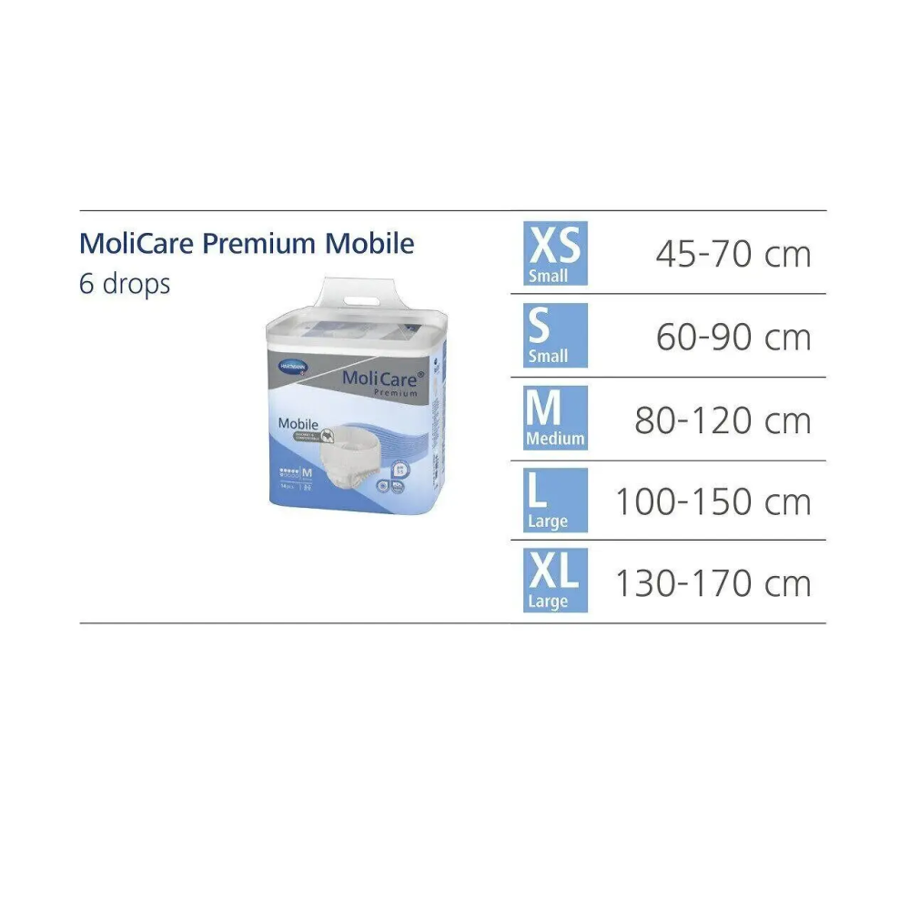 Трусы поглощающие для взрослых, страдающих недержанием MoliCare Premium Mobile 6 капель L (14 шт)