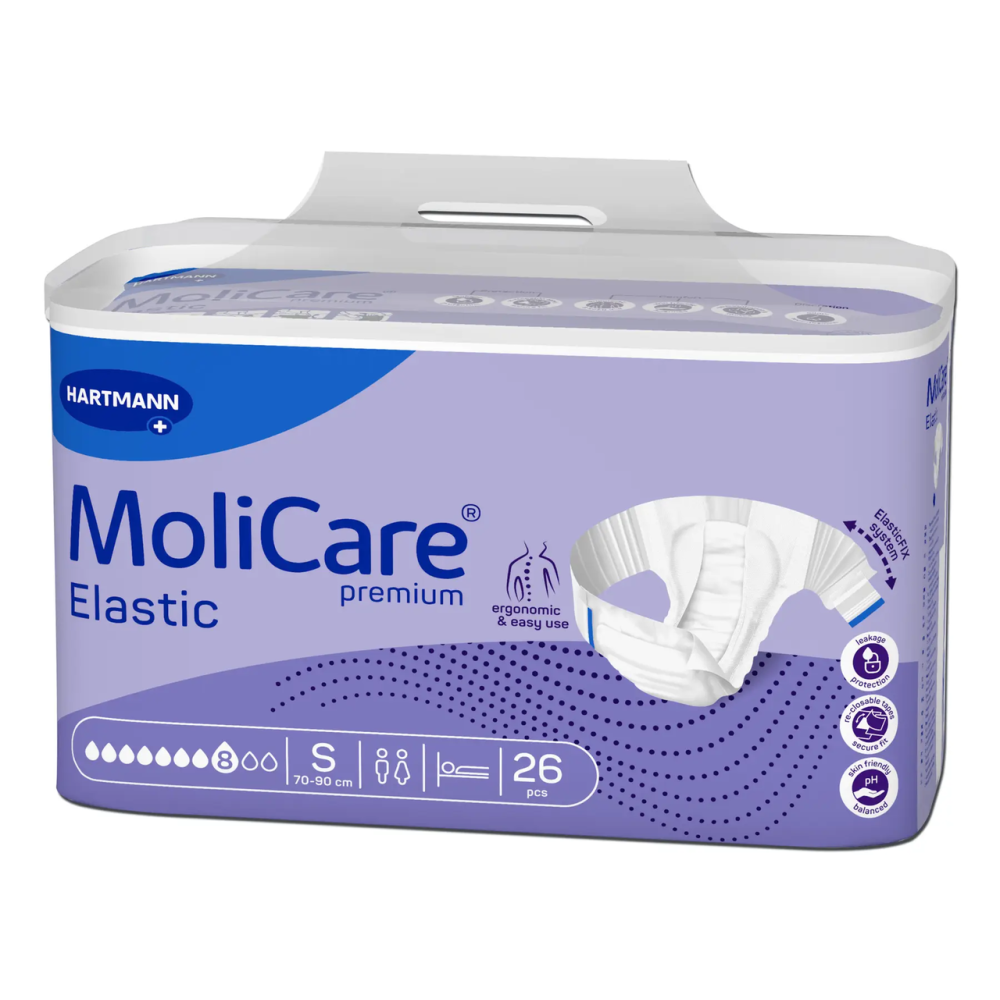 Подгузники для взрослых, страдающих недержанием MoliCare Premium Elastic 8 капель S (26 шт)