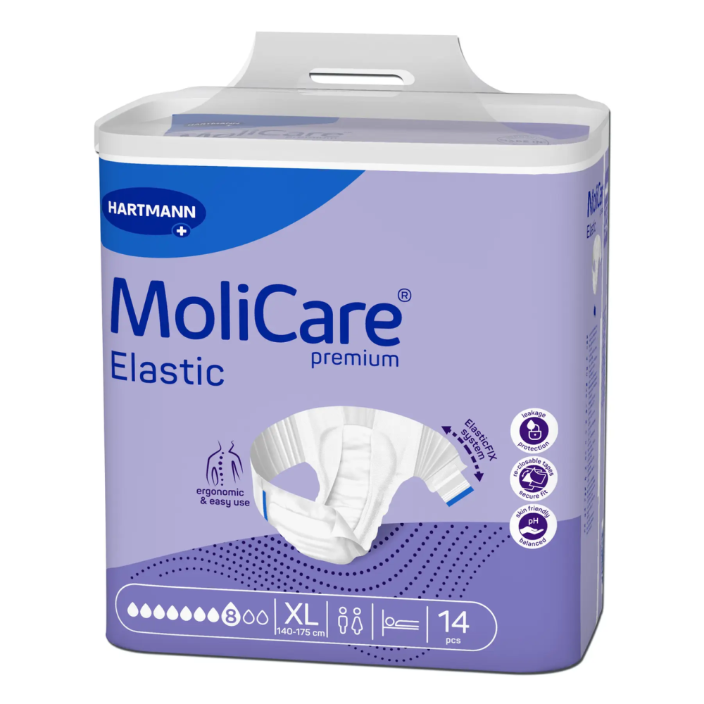 Подгузники для взрослых, страдающих недержанием MoliCare Premium Elastic 8 капель XL (14 шт)