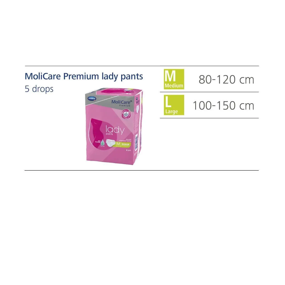 Труси поглинаючі для жінок MoliCare Premium lady pants 5 крапель M (8 шт)