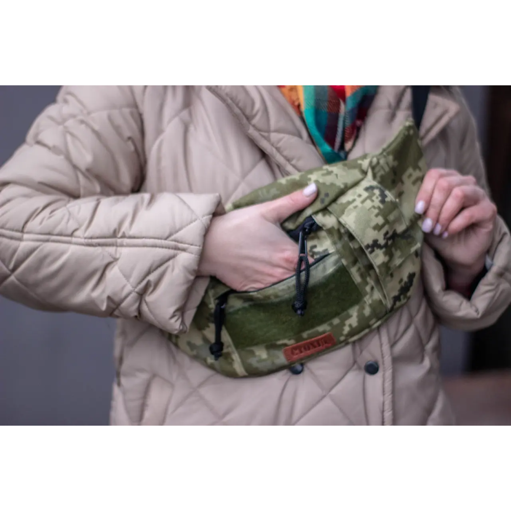 Большая тактическая бананка, напоясная сумка, набедренная сумка Пиксель Стохід