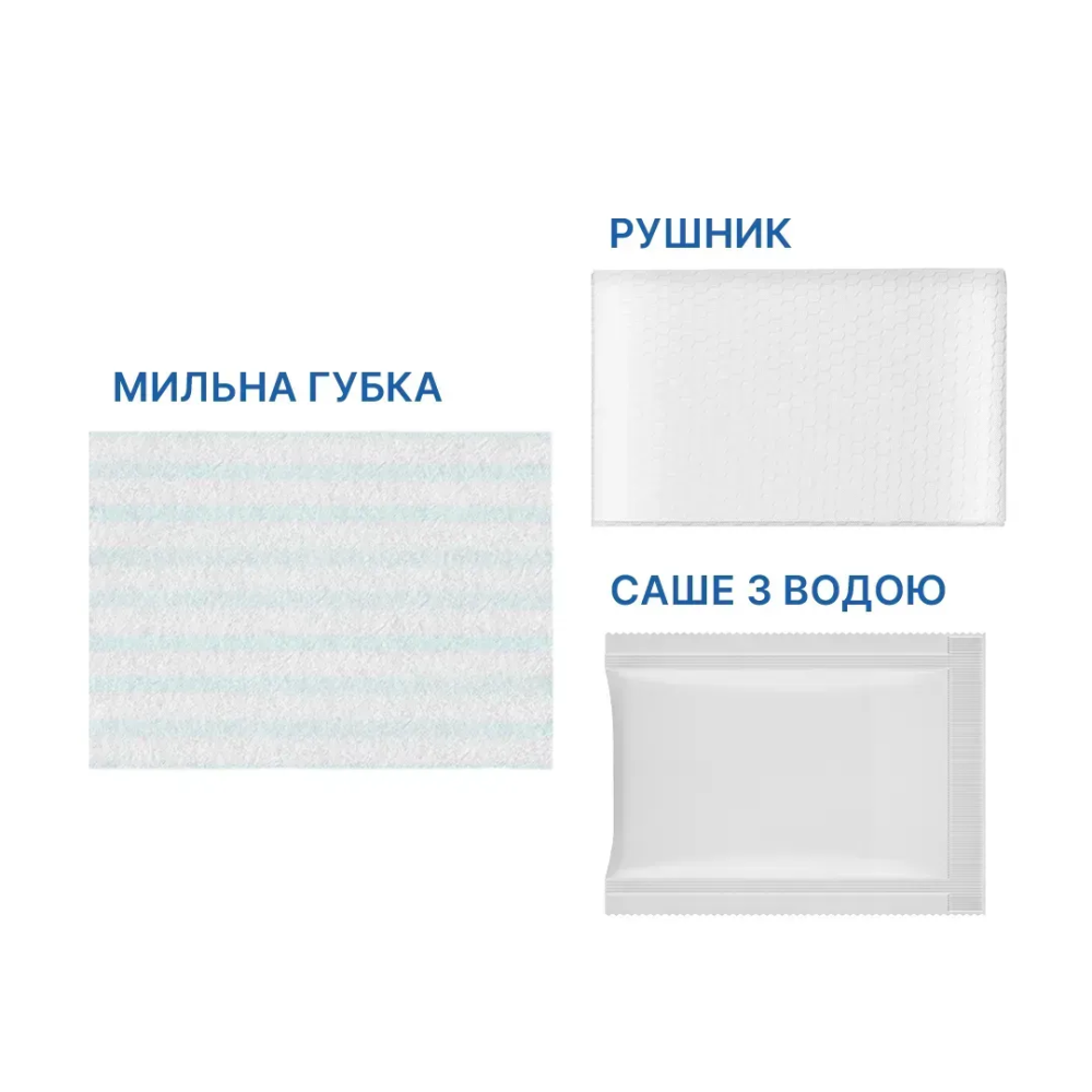 Сухой мыльный мини душ с саше с водой для очищения кожи без смывания Estem Mini