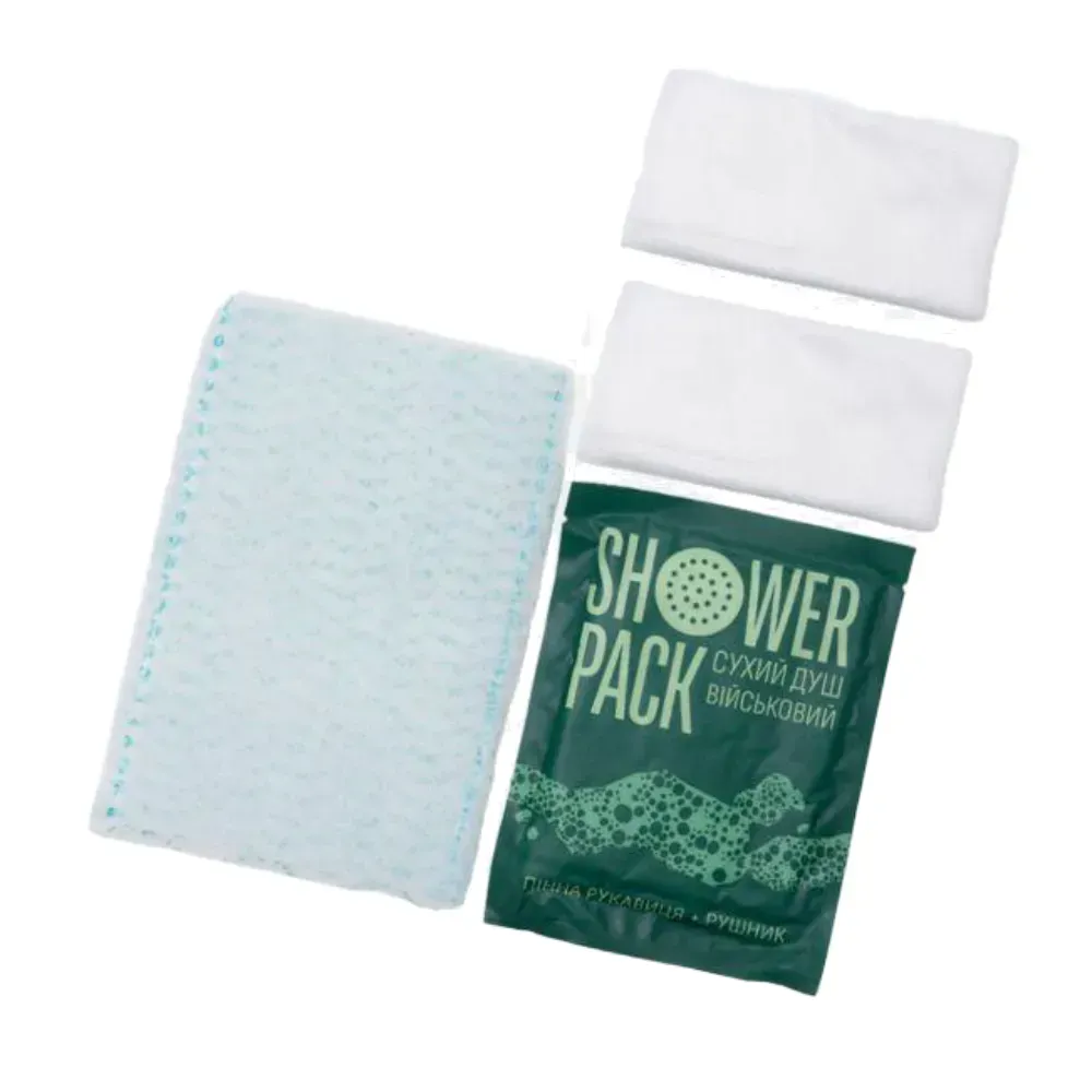 Сухий душ, пінна губка для військових, без води (ГУРТ) 1000 шт. Shower Pack