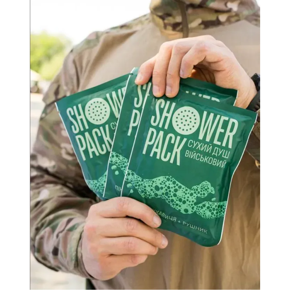 Сухий душ, пінна губка для військових, без води (ГУРТ) 1000 шт. Shower Pack