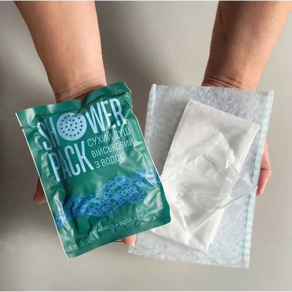 Сухий душ, пінна губка для військових, з водою (ГУРТ) 1000 шт. Shower Pack