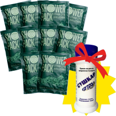 Набір сухих душій військових та присипка для ніг і взуття Сушкар Shower Pack (10 шт.)