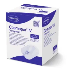 Пов'язка для фіксації внутрішньовенних канюль Cosmopor I.V. Transparent 9см x 7см (100 шт)