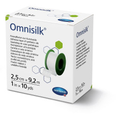 Пластир фіксуючий зі штучного шовку Omnisilk 2,5см х 9,2м