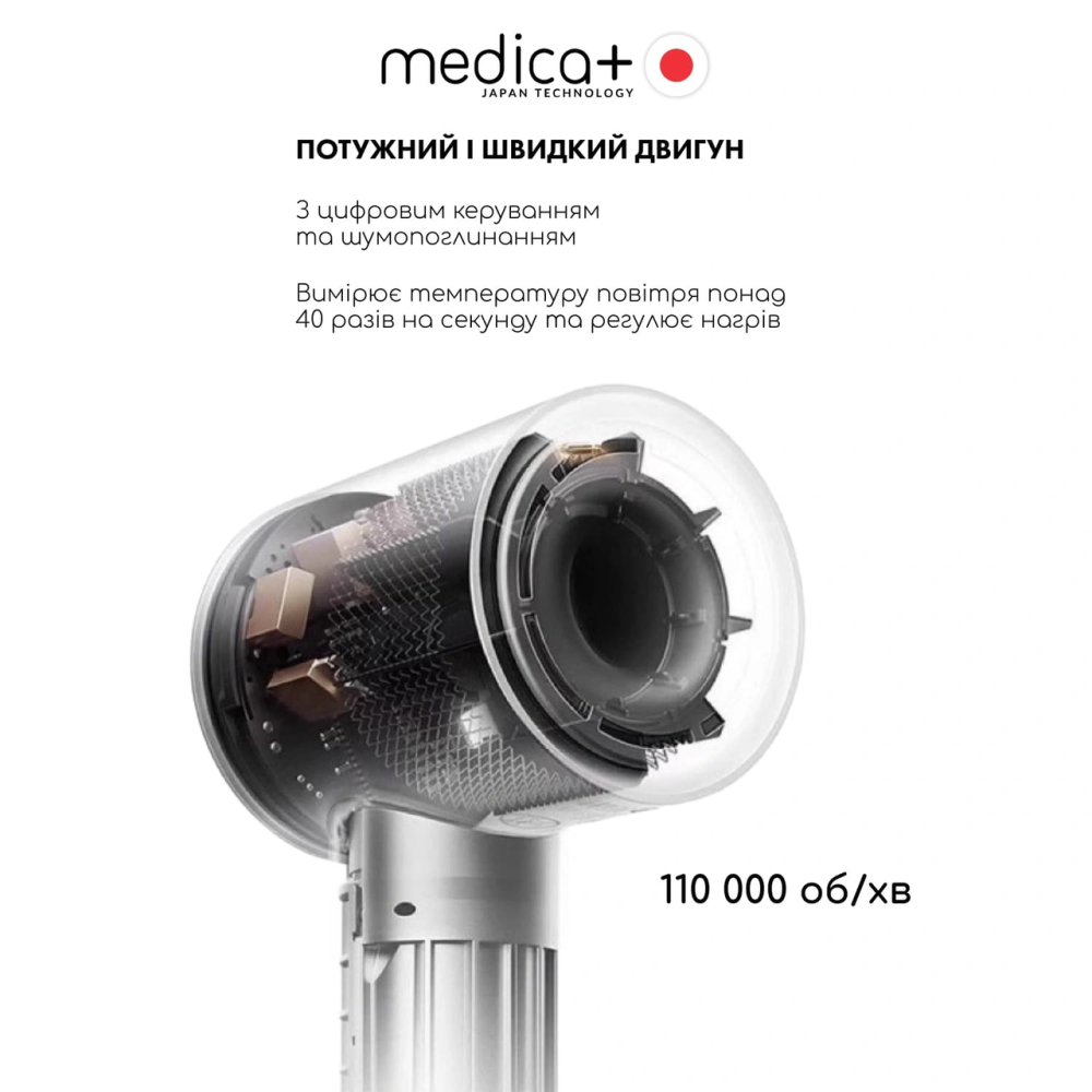 Профессиональный фен для волос с 5 насадками и кейсом Medica+ Hair Pro Fuchsia