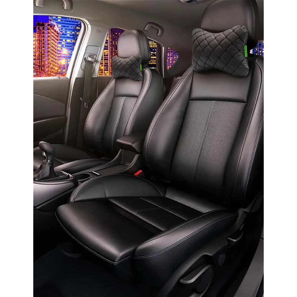 Автомобільний підголівник з екошкіри чорний Comfort Trip AMF 001-5 250x200x100
