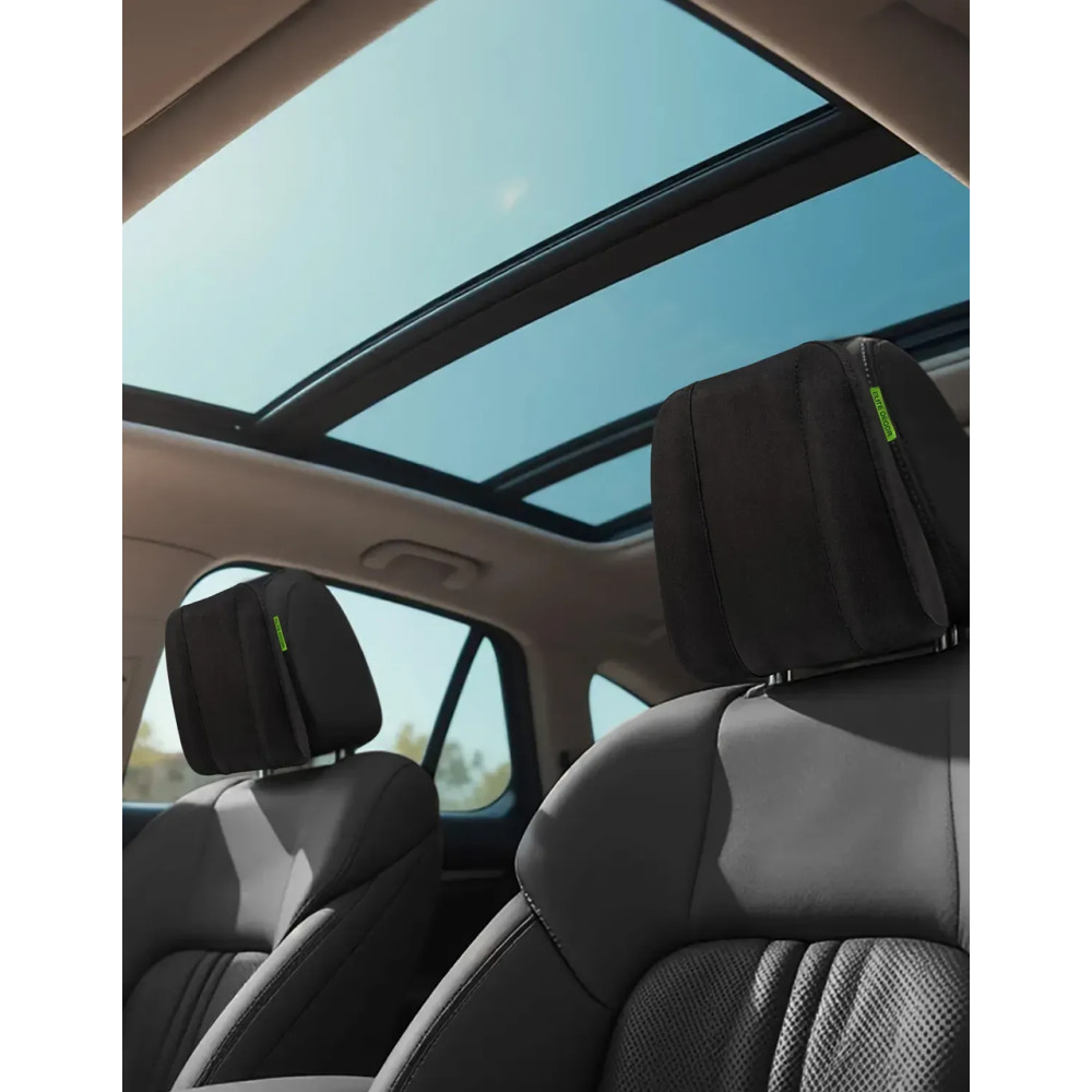 Автомобильный подголовник из искусственной замши черный Comfort Trip AMF 004-4 225х245х60