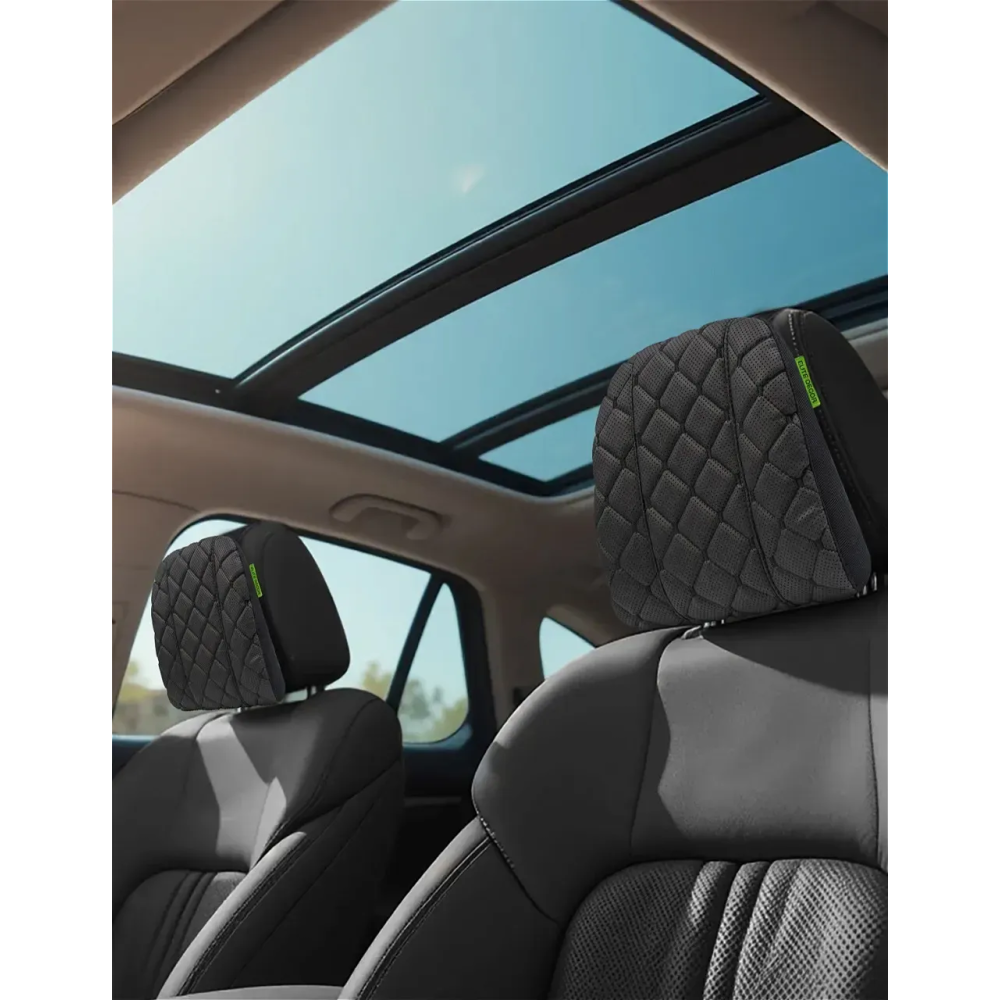 Автомобильный подголовник из экокожи черный Comfort Trip AMF 004-3 225х245х60