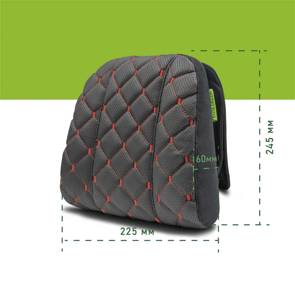 Автомобильный подголовник из экокожи красный Comfort Trip AMF 004-2 225х245х60