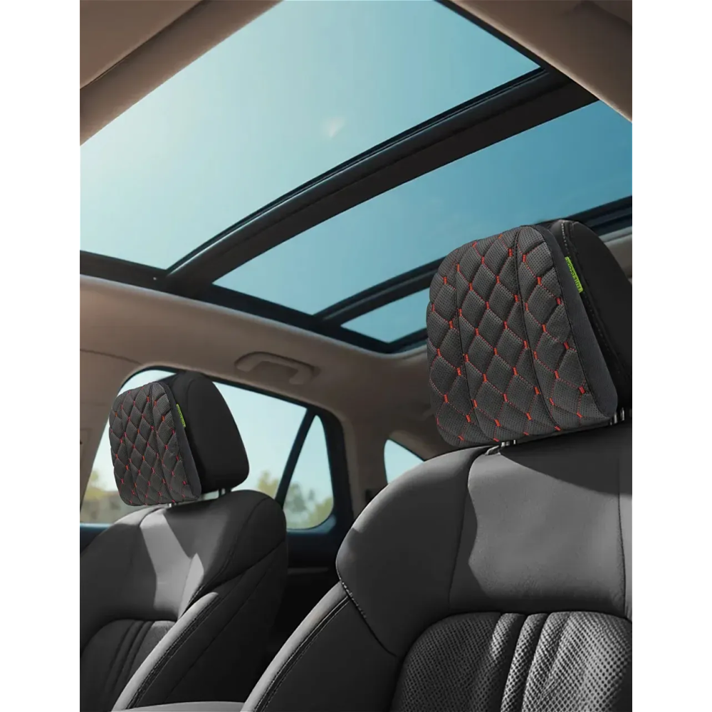 Автомобильный подголовник из экокожи красный Comfort Trip AMF 004-2 225х245х60