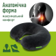 Подушка дорожня з кнопкою чорна Comfort Trip PMF 001-1 305x285x100