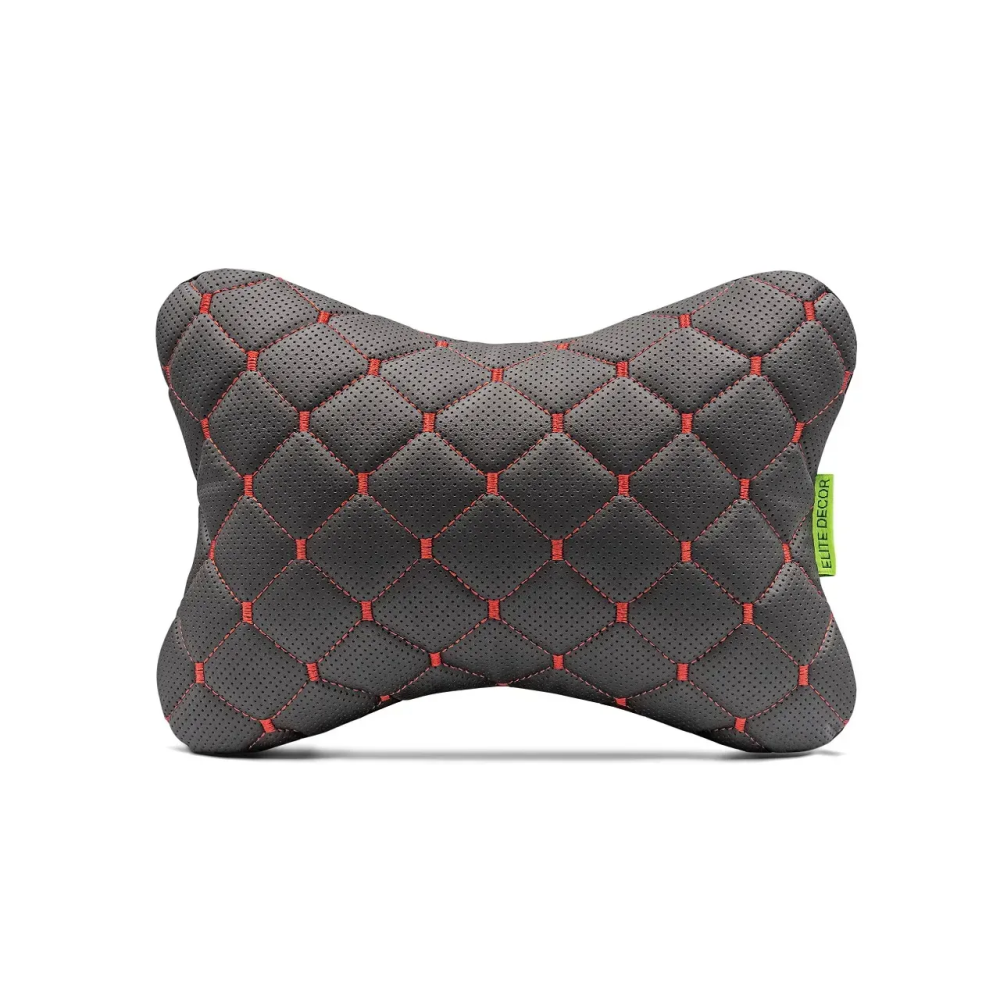 Автомобильный подголовник из экокожи красный Comfort Trip AMF 003-2 300x220x100