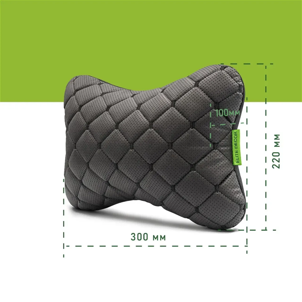 Автомобільний підголівник з екошкіри чорний Comfort Trip AMF 003-1 300x220x100