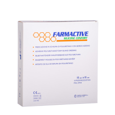 Полиуретановая губчатая повязка с бортом Farmactive Silicone Comfort 15х15см