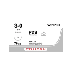 Хірургічна нитка Ethicon ПДС II (PDS II) 3/0, довжина 70 см, кол-ріж. 26 мм, W9179H
