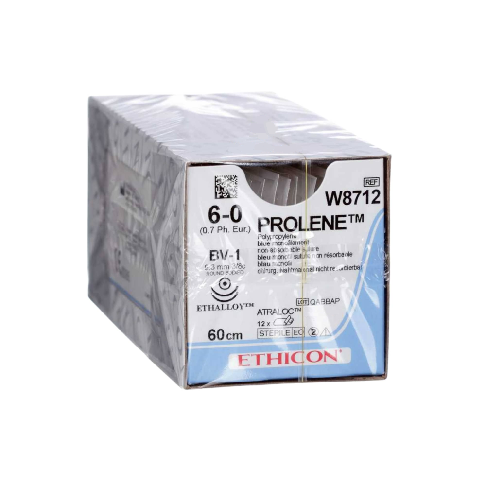 Хірургічна нитка Ethicon Пролен (Prolene) 6/0, довжина 60 см, 2 кол. голки 9,3 мм, 8805H (W8712)
