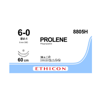 Хірургічна нитка Ethicon Пролен (Prolene) 6/0, довжина 60 см, 2 кол. голки 9,3 мм, 8805H (W8712)