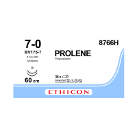 Хірургічна нитка Ethicon Пролен (Prolene) 7/0, довжина 60 см, 2 кол. голки 8 мм, 8766H