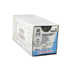 Хирургическая нить Ethicon Пролен (Prolene) 3/0, длина 90 см, 2 кол. иглы 26 мм, W8522