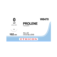 Хирургическая нить Ethicon Пролен (Prolene) 0, длина 100 см, обратно-режущая 40 мм W8470