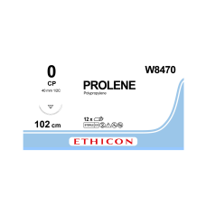 Хирургическая нить Ethicon Пролен (Prolene) 0, длина 100 см, обратно-режущая 40 мм W8470