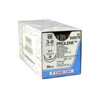 Хірургічна нитка Ethicon Пролен (Prolene) 2/0, довжина 90 см, 2 кол-ріж. голки 26 мм, W8976