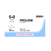 Хирургическая нить Ethicon Пролен (Prolene) 5/0, длина 75 см, кол. игла 13 мм, 8890H (W8890)