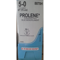 Хірургічна нитка Ethicon Пролен (Prolene) 5/0, довжина 75 см, кол. голка 17 мм, 8870H