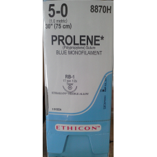 Хірургічна нитка Ethicon Пролен (Prolene) 5/0, довжина 75 см, кол. голка 17 мм, 8870H