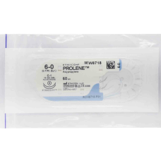 Хірургічна нитка Ethicon Пролен (Prolene) 6/0, довжина 60 см, 2 кол. голки 13 мм, W8718