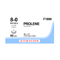 Хирургическая нить Ethicon Пролен (Prolene) 8/0, длина 60 см, 2 кол. иглы 6,5 мм, F1890