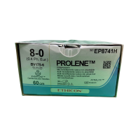 Хирургическая нить Ethicon Пролен (Prolene) 8/0, длина 60 см, 2 кол. иглы 8 мм, EP8741H