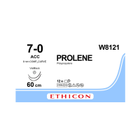 Хирургическая нить Ethicon Пролен (Prolene) 7/0, длина 60 см, 2 кол-реж. иглы VB 9.3 мм, W8121
