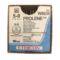 Хірургічна нитка Ethicon Пролен (Prolene) 5/0, довжина 90 см, 2 кол. голки 16 мм, W8830