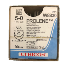 Хирургическая нить Ethicon Пролен (Prolene) 5/0, длина 90 см, 2 кол. иглы 16 мм, W8830