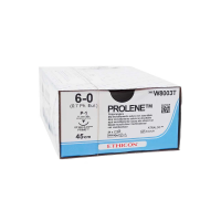 Хірургічна нитка Ethicon Пролен (Prolene) 6/0, довжина 45 см, звор-ріж. голка 11 мм, W8003T
