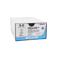 Хірургічна нитка Ethicon Пролен (Prolene) 6/0, довжина 45 см, звор-ріж. голка 11 мм, W8003T