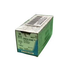 Хірургічна нитка Ethicon Пролен (Prolene) 8/0, довжина 13 см, кол. голка 6,5 мм, W2775