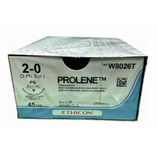 Хірургічна нитка Ethicon Пролен (Prolene) 2/0, довжина 45 см, звор-ріж. голка 26 мм Prime W8026T