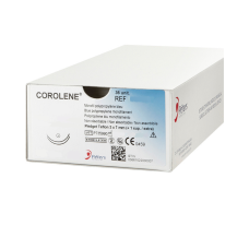 Хірургічна нитка Corolene 5/0 (Пролен), колюча голка 13 мм, 3/8 круга, довжина 75 см, синя 20S10N (W8890)