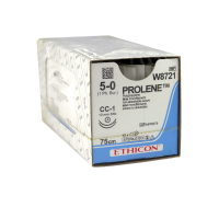 Хирургическая нить Ethicon Пролен (Prolene) 5/0, длина 75 см, 2 кол. иглы 13 мм, W8721